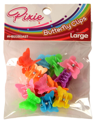 1.5CM BUTTERFLY FLOWER CLIP ASST COLORS