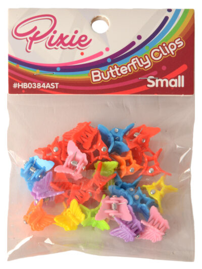 1.0CM BUTTERFLY FLOWER CLIP ASST COLORS