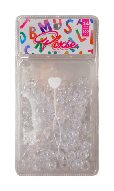 14MM CLEAR 100PCS BEADS