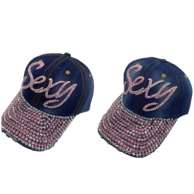 SEXY PINK Baseball Caps Rhinestone