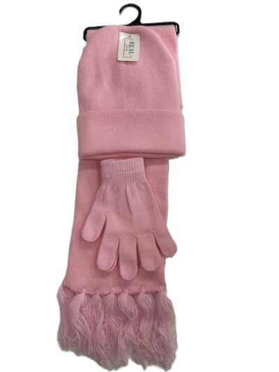 Knit hat glove scarf  set-adult