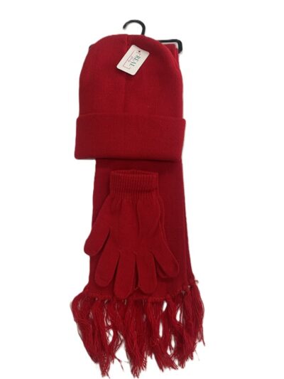 Knit hat glove scarf  set-adult