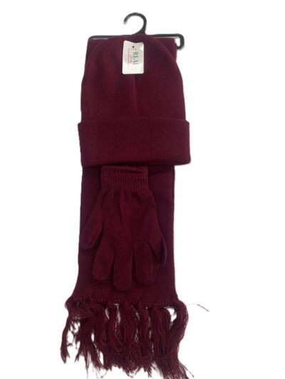 Knit hat glove scarf  set-adult