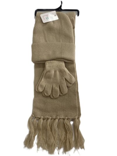 Knit hat glove scarf  set-kids