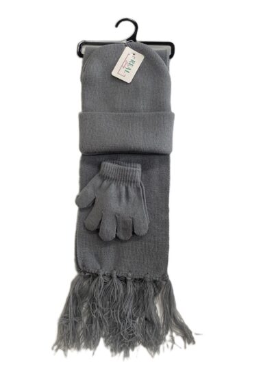 Knit hat glove scarf  set-kids