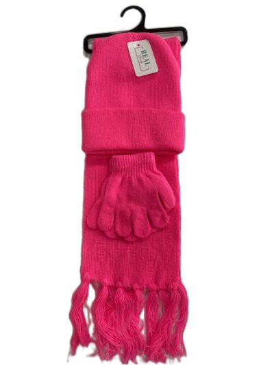 Knit hat glove scarf  set-kids