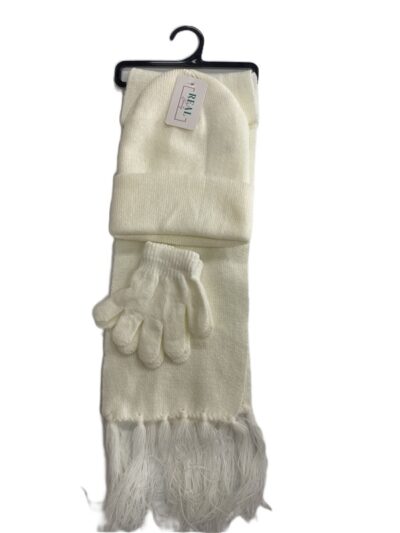 Knit hat glove scarf  set-kids