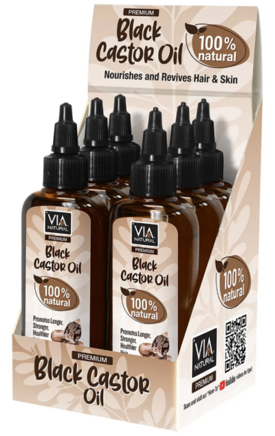VIA PREMIUM BLACK CASTOR OIL 3.5oz (6PCS/DISPLAY)
