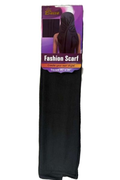BLACK 36″ LARGE SQUARE PLAIN FASHION SCARF