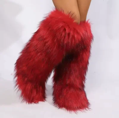 FASHION Knee-High Faux Fur Boots