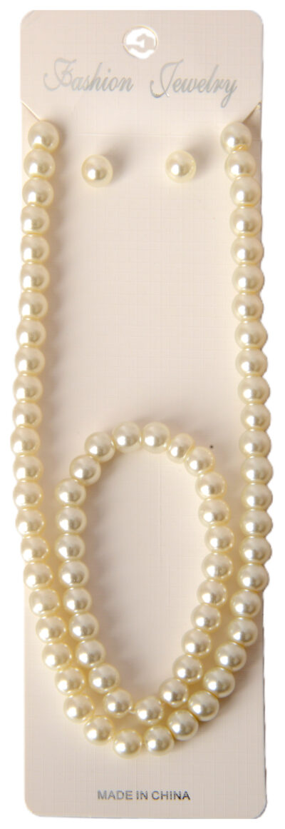 PEARL NECKLACE EARRING BRACELET SET