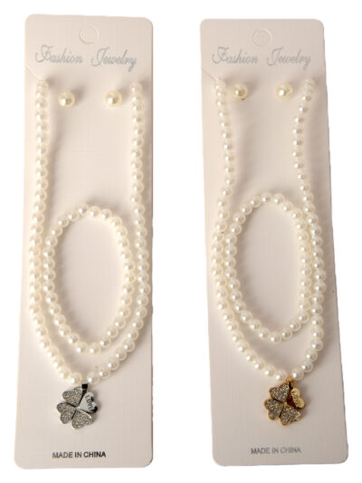 PEARL NECKLACE EARRING BRACELET SET