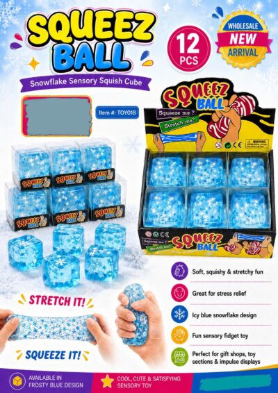 SNOWFLAKE GLITTER SQUEEZE BALL