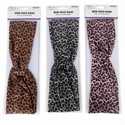 BOW WIDE HEAD BAND - LEOPARD
