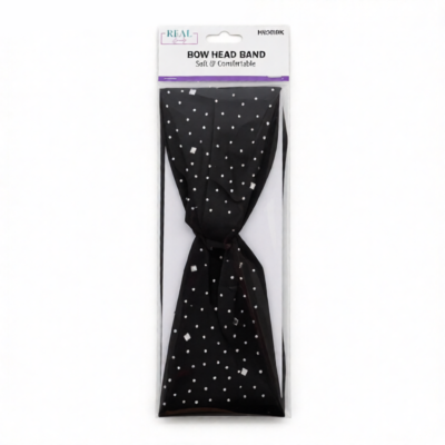 BOW WIDE HEAD BAND W/ RHINESTONE